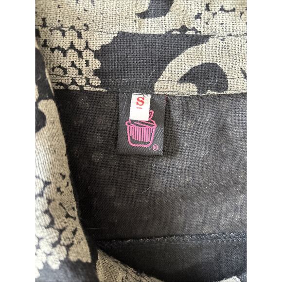 Cupcake International Art to Wear Lagenlook Tunic Top Size S Short Sleeve Cotton - Picture 4 of 8